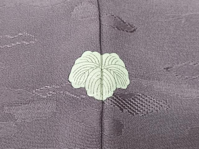 平和屋着物■上質な色無地　霞地紋　葡萄鼠色　正絹　逸品　CABM6597ua