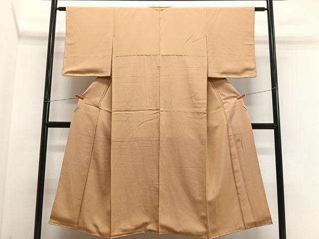 平和屋着物■染師　故・山代谷隆　色無地　洒落柿色　正絹　逸品　未使用　CABM6611ua