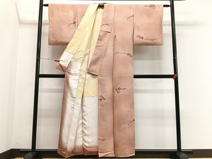 平和屋着物■上質な小紋　地紋起こし　風景文　暈し染め　正絹　逸品　CABM6627ua