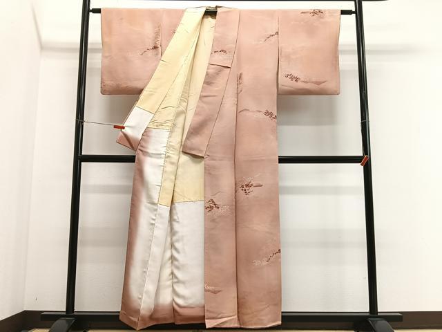 平和屋着物■上質な小紋　地紋起こし　風景文　暈し染め　正絹　逸品　CABM6627ua