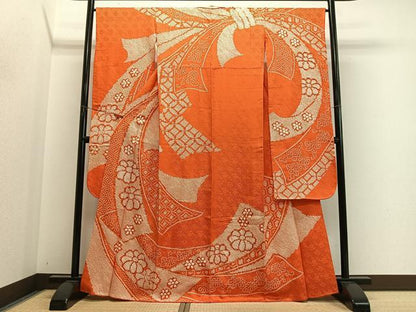 平和屋着物■豪華振袖　駒刺繍　絞り　束ね熨斗花文　正絹　逸品　CABM6633ua