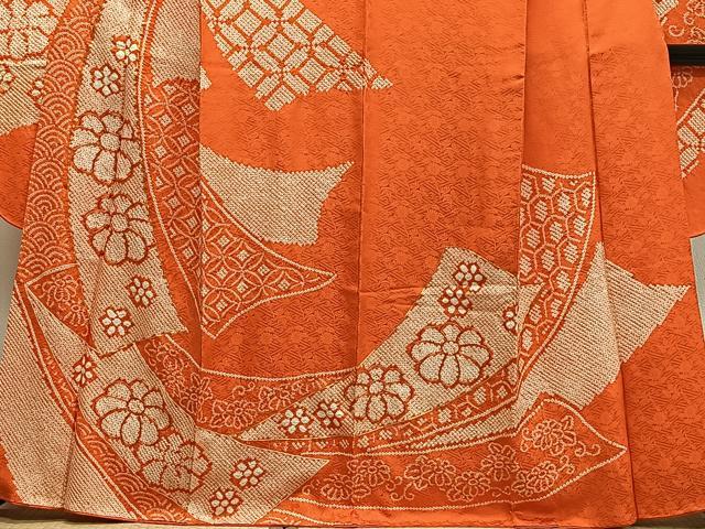 平和屋着物■豪華振袖　駒刺繍　絞り　束ね熨斗花文　正絹　逸品　CABM6633ua