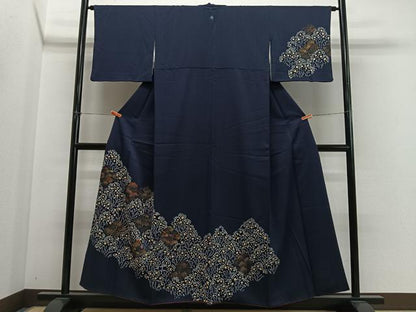 平和屋着物■訪問着　刺繍　絞り　草木文　金彩　正絹　逸品　CABM6642ua
