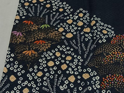 平和屋着物■訪問着　刺繍　絞り　草木文　金彩　正絹　逸品　CABM6642ua