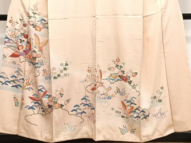 平和屋着物■訪問着　飛鶴風景文　正絹　逸品　CABM6644ua