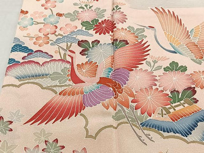 平和屋着物■訪問着　飛鶴風景文　正絹　逸品　CABM6644ua