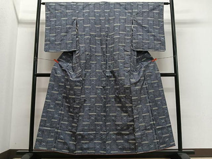 平和屋着物■上質な紬　抽象文様　正絹　逸品　未使用　CABM6647ua