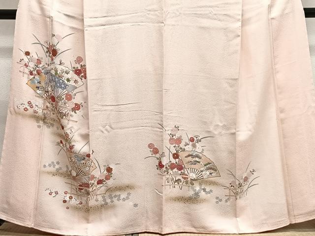 平和屋着物■訪問着　扇面草花文　暈し染め　金彩　正絹　逸品　未使用　CABM6649ua