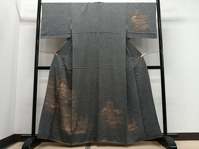 平和屋着物■訪問着　風景文　たたき染め　金彩　正絹　逸品　CABM6664ua