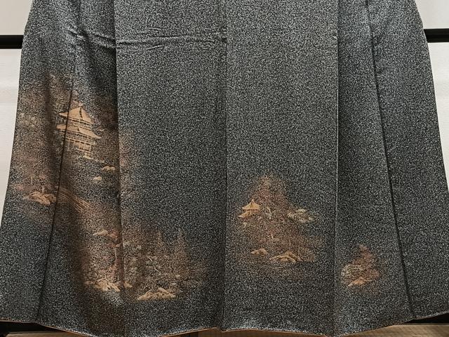 平和屋着物■訪問着　風景文　たたき染め　金彩　正絹　逸品　CABM6664ua