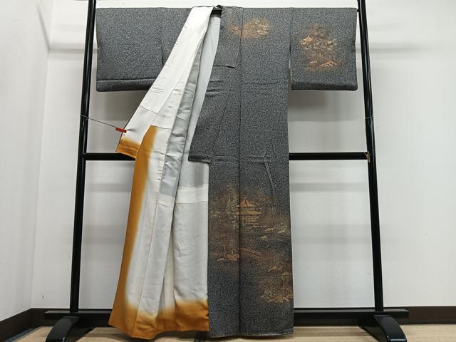 平和屋着物■訪問着　風景文　たたき染め　金彩　正絹　逸品　CABM6664ua