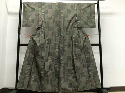 平和屋着物■本場大島紬　7マルキ　幾何学文　正絹　逸品　CABM6665ua