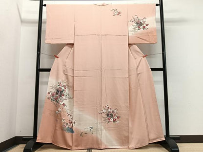 平和屋着物■訪問着　文箱花鳥文　暈し染め　金彩　正絹　逸品　CABM6666ua