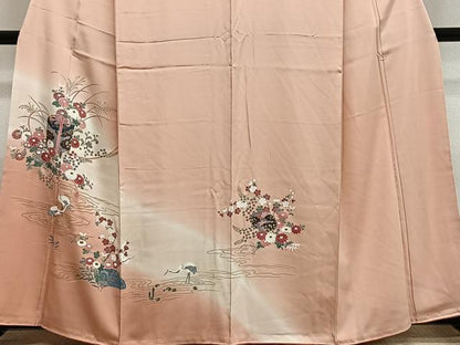 平和屋着物■訪問着　文箱花鳥文　暈し染め　金彩　正絹　逸品　CABM6666ua