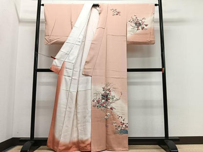 平和屋着物■訪問着　文箱花鳥文　暈し染め　金彩　正絹　逸品　CABM6666ua