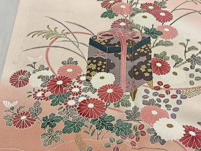 平和屋着物■訪問着　文箱花鳥文　暈し染め　金彩　正絹　逸品　CABM6666ua