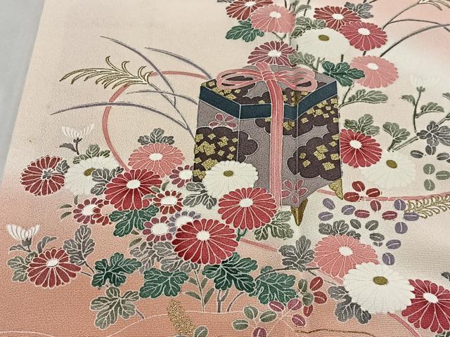 平和屋着物■訪問着　文箱花鳥文　暈し染め　金彩　正絹　逸品　CABM6666ua