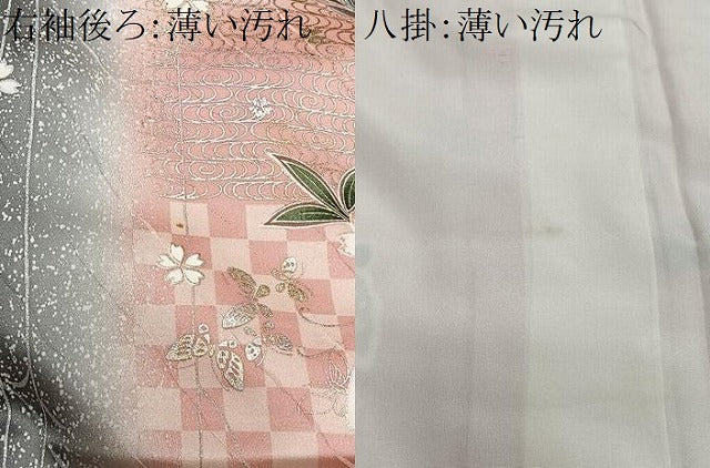 平和屋着物■上質な小紋　花蝶文　金銀彩　正絹　逸品　CABM6668ua
