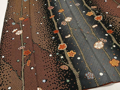 平和屋着物■上質な小紋　花間道　金彩　正絹　逸品　CABM6669ua