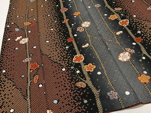 平和屋着物■上質な小紋　花間道　金彩　正絹　逸品　CABM6669ua