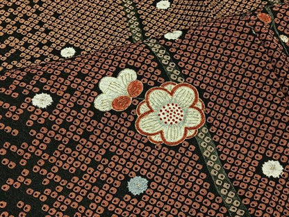 平和屋着物■上質な小紋　花間道　金彩　正絹　逸品　CABM6669ua
