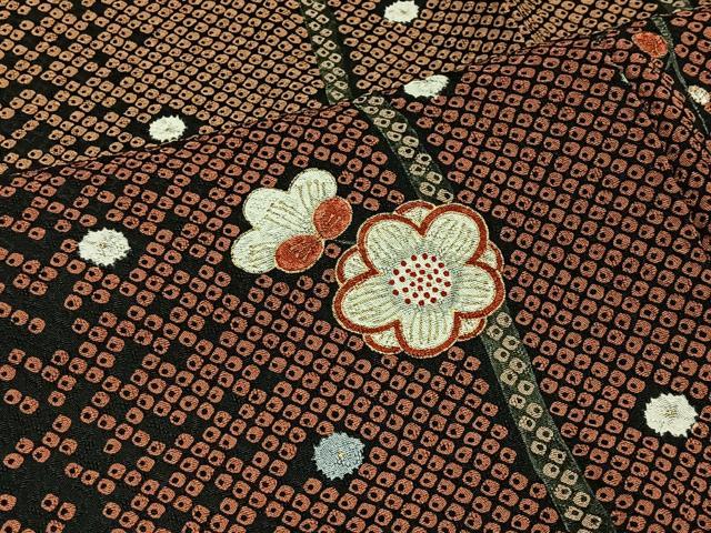 平和屋着物■上質な小紋　花間道　金彩　正絹　逸品　CABM6669ua