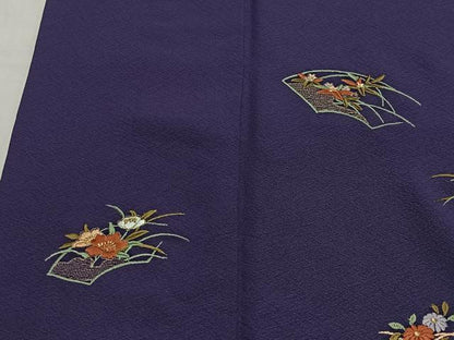 平和屋着物■訪問着　総刺繍　流水草花文　金糸　正絹　逸品　CABM6670ua