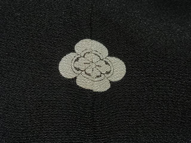 平和屋着物■豪華黒留袖　駒刺繍　扇面花鳥文　正絹　逸品　CABM6674ua