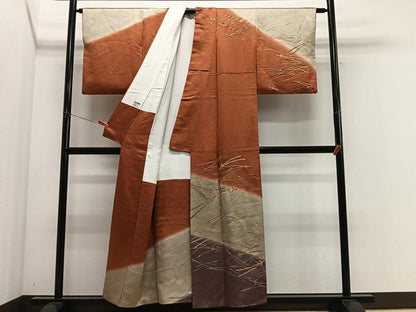 平和屋着物■訪問着　駒刺繍　溢れ松葉　暈し染め　金彩　正絹　逸品　CABM6677ua