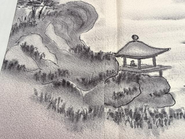 平和屋着物■訪問着　作家物　手描き　風景文　暈し染め　正絹　逸品　CABM6684ua