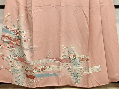 平和屋着物■訪問着　草花文　暈し染め　金銀彩　正絹　逸品　CABM6697ua