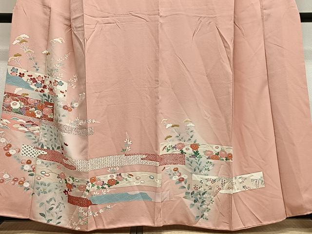 平和屋着物■訪問着　草花文　暈し染め　金銀彩　正絹　逸品　CABM6697ua