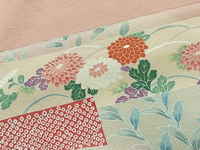 平和屋着物■訪問着　草花文　暈し染め　金銀彩　正絹　逸品　CABM6697ua