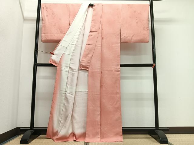 平和屋着物■上質な小紋　枝葉地紋　暈し染め　正絹　逸品　CABM6705ua