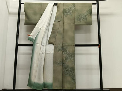 平和屋着物■訪問着　芝草文　暈し染め　正絹　逸品　CABM6724ua
