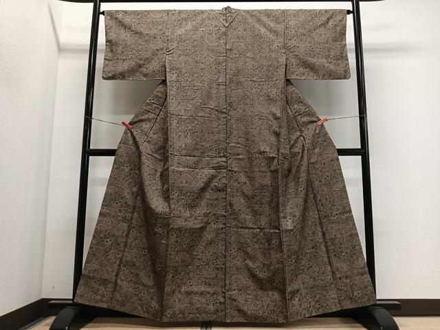 平和屋着物■本場染大島紬　草花文　正絹　逸品　CABM6738ua