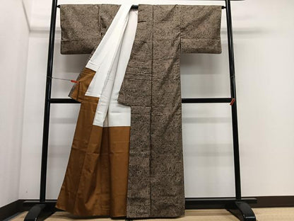 平和屋着物■本場染大島紬　草花文　正絹　逸品　CABM6738ua
