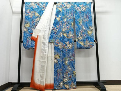 平和屋着物■豪華振袖　車輪草花文　金彩　正絹　逸品　CABM6749ua