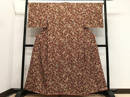 平和屋着物■上質な小紋　更紗花籠文　正絹　逸品　未使用　CABM6752ua