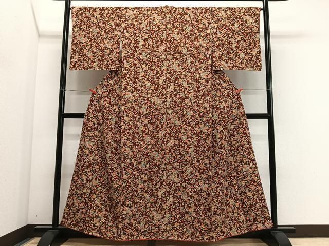 平和屋着物■上質な小紋　更紗花籠文　正絹　逸品　未使用　CABM6752ua