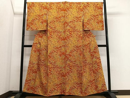 平和屋着物■上質な小紋　流水草花文　正絹　逸品　CABM6753ua