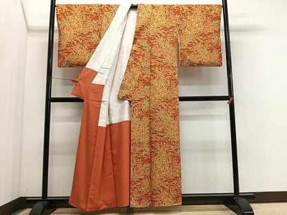 平和屋着物■上質な小紋　流水草花文　正絹　逸品　CABM6753ua