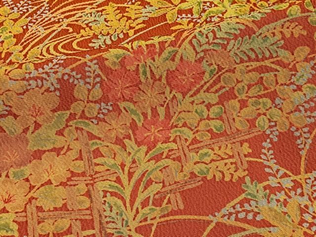 平和屋着物■上質な小紋　流水草花文　正絹　逸品　CABM6753ua