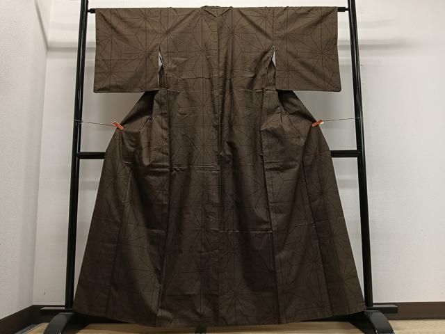 平和屋着物■本場大島紬　7マルキ　麻の葉文様　正絹　逸品　CABM6754ua