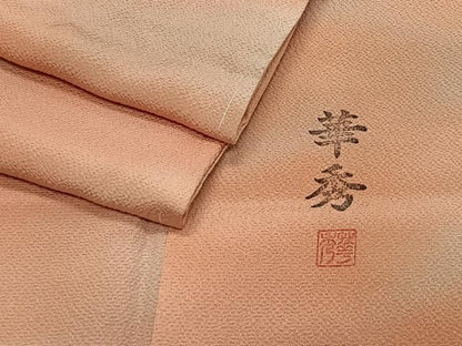平和屋着物■上質な小紋　華秀　霞文　暈し染め　正絹　逸品　未使用　CABM6755ua