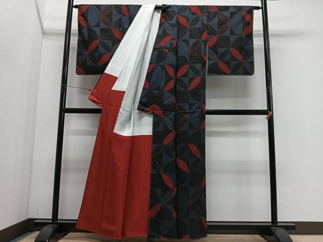 平和屋着物■本場大島紬　7マルキ　葉尽くし　正絹　逸品　未使用　CABM6758ua
