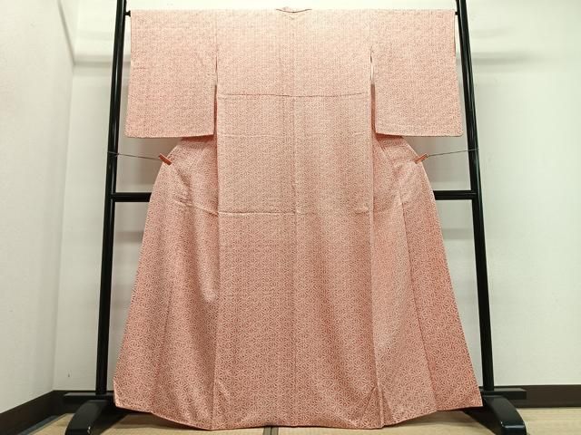 平和屋着物■上質な小紋　総絞り　麻の葉文様　正絹　逸品　CABM6760ua