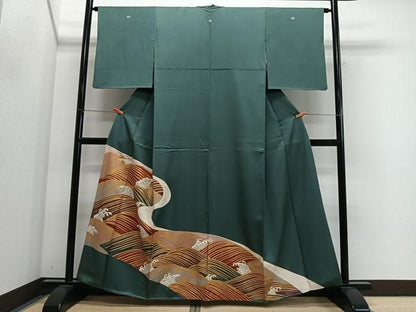 平和屋着物■豪華色留袖　立波文　金彩　正絹　逸品　CABM6763ua