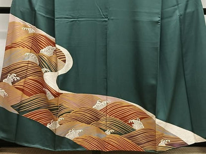 平和屋着物■豪華色留袖　立波文　金彩　正絹　逸品　CABM6763ua