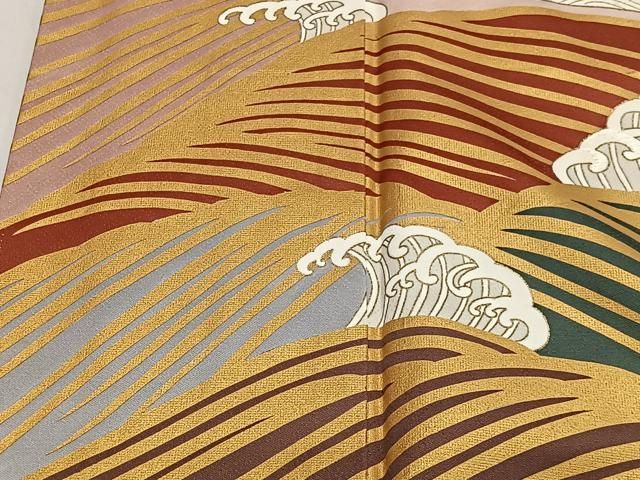 平和屋着物■豪華色留袖　立波文　金彩　正絹　逸品　CABM6763ua
